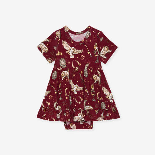 Gryffindor House Ruffled Twirl Bodysuit Dress