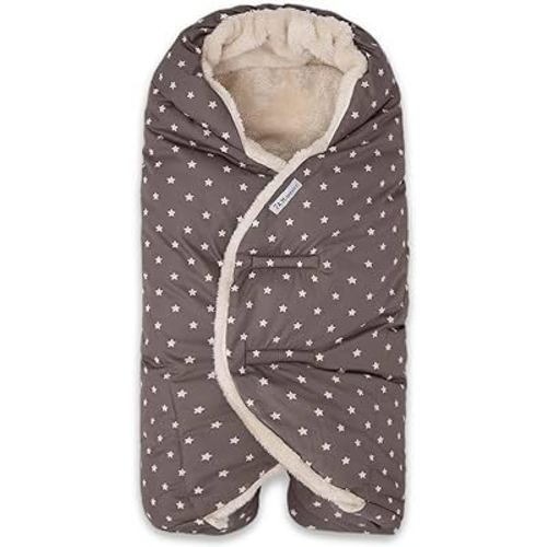 7AM Enfant Baby Car Seat - Nido Quilted Baby carier Cover, Hooded Soft Plush Lining, Stroller | (Print Ash Oak Stars, Small 0-6M)