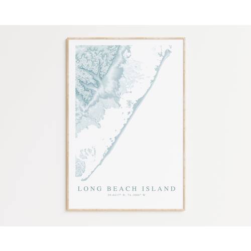 Long Beach Island New Jersey Map Print, Beach Haven Poster, Long Beach Gift, New Jersey Beach Home Gift, New Jersey Art, Beach House Decor