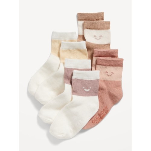 Unisex Crew Happy Faces Socks 4-Pack for Baby