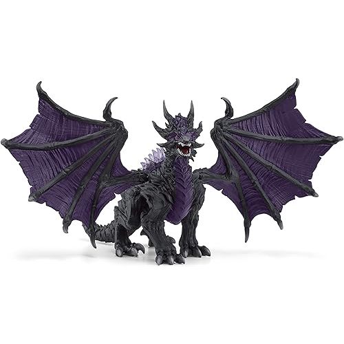 Schleich Eldrador Creatures - 8.5” Shadow Dragon Figurine with Movable Wings - Fantasy Serpent Toy with Translucent Spikes - Mythical Dark Monster Figure for Imaginative Play - Kids Ages 7+ | 70152