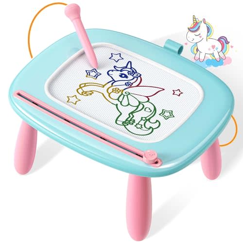 Seimome Magnetic Drawing Board, Toddler Girl Toy for 1-2 Year Old, Doodle Board Pad Learning and Educational Kids Toy for 1 2 3 Year Old Baby Girl Birthday Travel Activities - Mint Blue