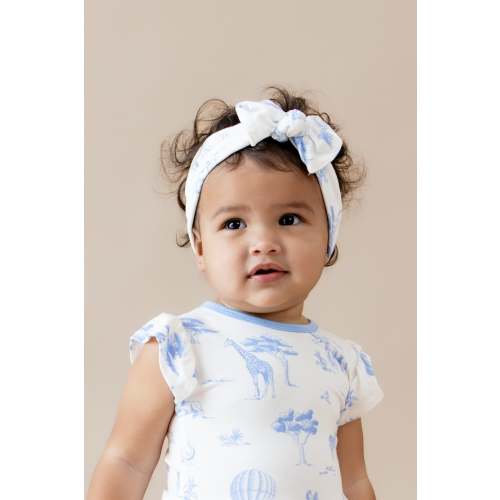 Knotted Bow Headband in Toile Safari