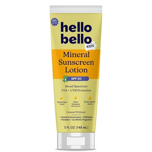 Hello Bello Kids Sunscreen, SPF50 Broad-Spectrum Mineral Sun Lotion, 5oz