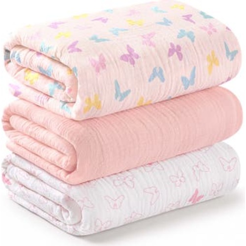 3-Pack Lyra Muslin Swaddle Blankets, Medium