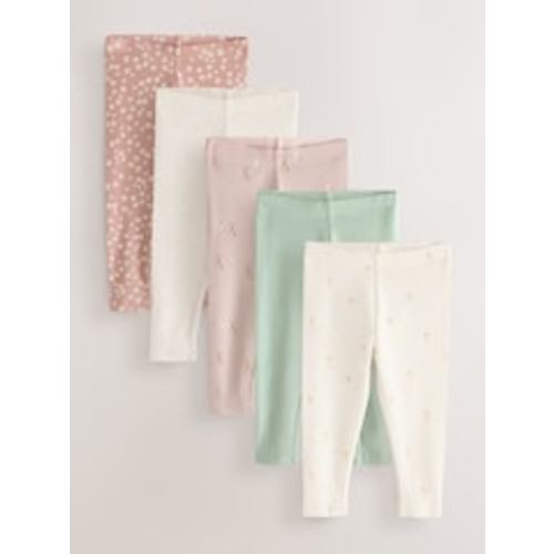 Buy Floral Ribbed Leggings 5 Pack (3mths-7yrs) from Next USA