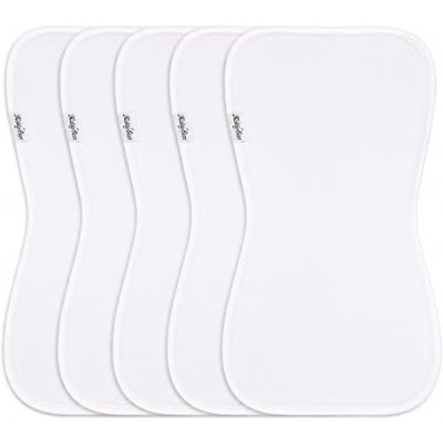 5 Pack Organic Cotton Burp Cloths, Soft 3 Layer Absorbent Towels for Newborn Feeding & Spit Up