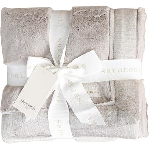 Saranoni Luxury Receiving Blankets for Babies | Ultra-Soft Lush and Boutique Quality Baby Blanket | Feather - 40” x 30”