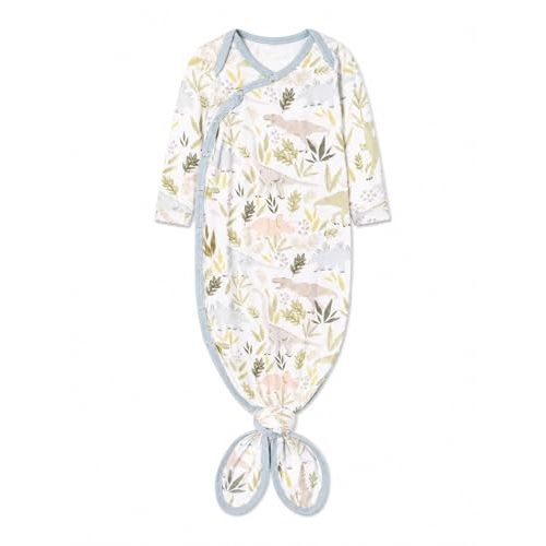 Copper Pearl Baby Gown - Knotted Newborn Sleepers for Baby Boy and Girl, Soft Stretchy Long Sleeve Infant Gowns with Bottom Tie and Hand Mittens, Perfect Hospital Coming Home Outfit (Rex)