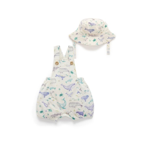 Short Leg Overall & Hat Set, 6-12M