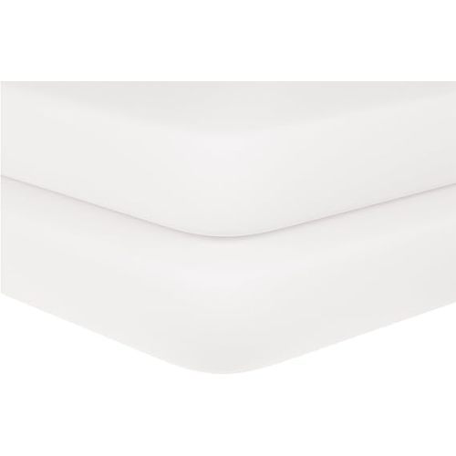 Organic Cotton Fitted Crib Sheets - 100% GOTS Certified Organic Cotton, All-Natural, Dye-Free, Unbleached, Toxic-Free & Breathable Baby Crib Sheets for Standard Crib Mattresses (2 Pack)