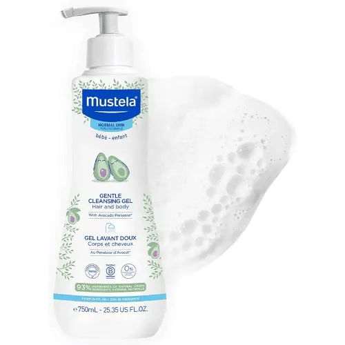 Mustela Gentle Cleansing Gel - Baby Wash for Delicate Skin and Hair - Newborn-Safe Cleanser - Made with with Natural Avocado Perseose - 1 or 2-Pack - Various Sizes