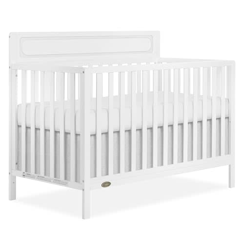 Dream On Me Avery 5-in-1 Convertible Full-Size Baby Crib in White, Converts to Toddler Bed, Daybed & Full-Size Bed, 3 Adjustable Mattress Heights, Greenguard Gold & BSA Certified
