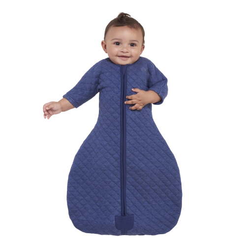 HALO Sleepsack Easy Transition, 100% Cotton, Navy Heather, Boys, Small, 3-6 Months