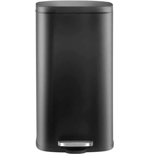 Pirecart 8 Gallon Trash Can Stainless Steel Step On Kitchen Trash Can with Soft-Close Lid, Black