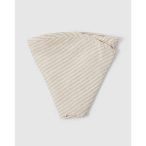 Linen Nursing Pillow Cover - Natural Striped
