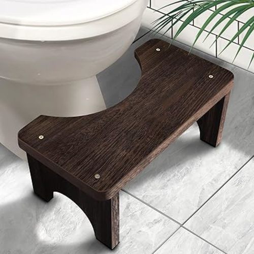 AZEN Wood Toilet Stool Squat Adult, Poop Stool for Bathroom Adults, Portable Toilet Potty Stools for Adults, 7 Inch Height