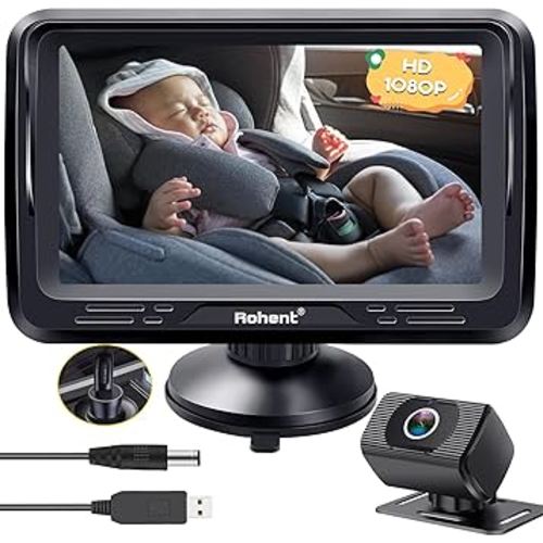 Rohent Car Camera for Baby USB: Plug and Play Easy to Install Crystal Night Vision Wide View Angle for Newborn Infant Safety