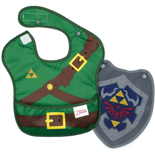 Bumkins Nintendo Bibs for Girl or Boy, SuperBib with Cape for Baby and Toddler 6-24 Months, Essential Must Have for Eating, Feeding, Baby Led Weaning Supplies, Mess Saving Catch Food, Legend of Zelda