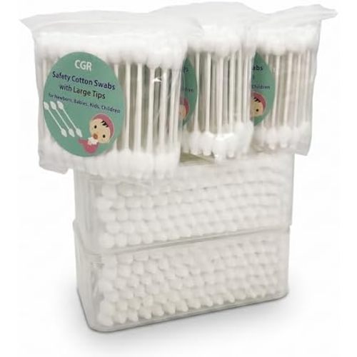 400pcs CGR Baby Safety Cotton Swabs with Large Tips for Newborn Babies Kids
