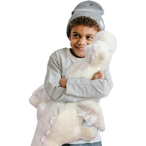 Pterosaur Stuffed Animal with Wings - Cute Soft Dinosaurs Plush Toys Little Flying Dragon Plushies Pillow Doll Christmas Birthday Gifts for Kids Boys Girls (White,27.55inch/70cm)