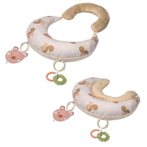 Taf Toys Tummy Time Support, 2-Stage Baby Toy for Newborns 0-6M, Crinkle Toy & U-Shape Design, Strengthens Neck/Back Muscles, Comfortable Baby Essentials & Must-Haves Montessori Toy for Infant Newborn