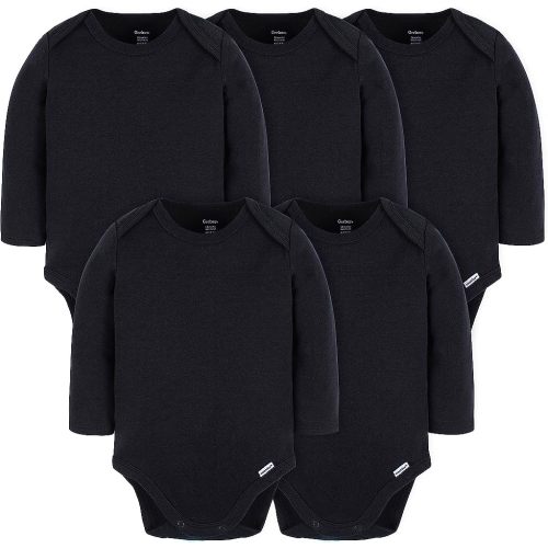Gerber Unisex Baby Long Sleeve Solid Onesies Multi-pack Interlock 180 Gsm