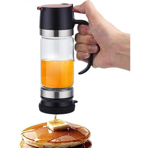 Oungg 12 Oz Glass Honey Dispenser Pot with Silicone Base No Drip Honey Container Jar