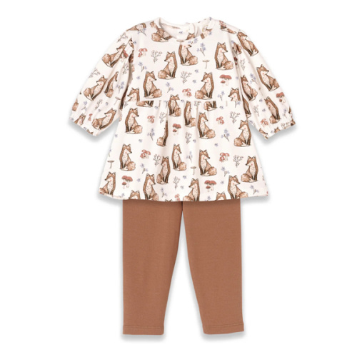 Bamboo Woodland Fox Top & Cotton Leggings Baby Set 6-9 months