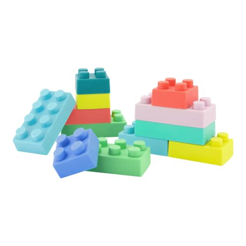 Infantino Super Soft Building Blocks, BPA-Free Sensory Toy, 12-Piece Set | Stack, squeeze, and discover. 12 super-soft blocks. Designed for sensory play, building fun, and little hands