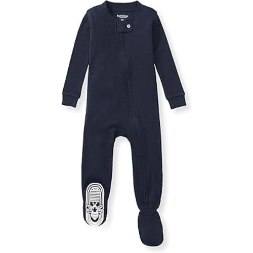 Burt's Bees Baby Boys' Pajamas, Zip-Front Non-Slip Footed Sleeper, Organic Cotton