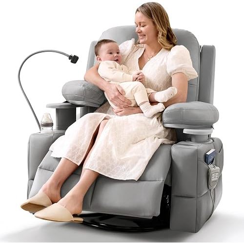 MAMAZING Lullapod Power Nursery Rocking Chair with HugAssist Armrest