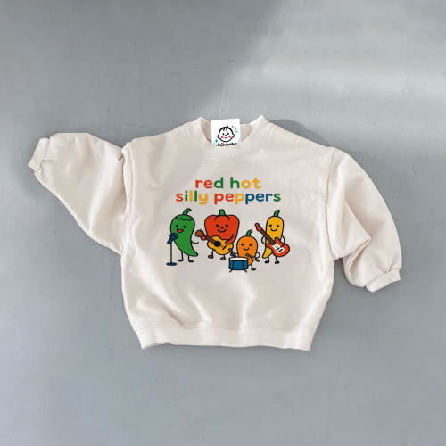 RED HOT SILLY PEPPERS Baby Toddler Slogan Sweatshirt
