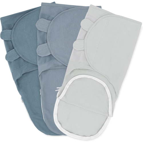 Comfy Cubs Swaddle Blankets for Baby, Easy Adjustable with Easy Access Zipper (Small, Stone, Pacific Blue, Nomadic Blue)