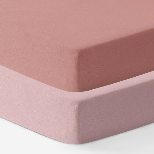 Dreamology Machine Washable Mayfield Squares Rug 2 Pack, 100% Cotton Jersey Crib Fitted sheets, Baby Crib sheet, Toddler Bed Sheets | Wayfair