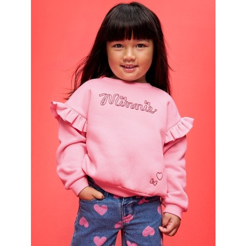 Old Navy x Disney Minnie Mouse Embroidered Ruffle-Sleeve Sweatshirt for Toddler Girls, 12-18 months