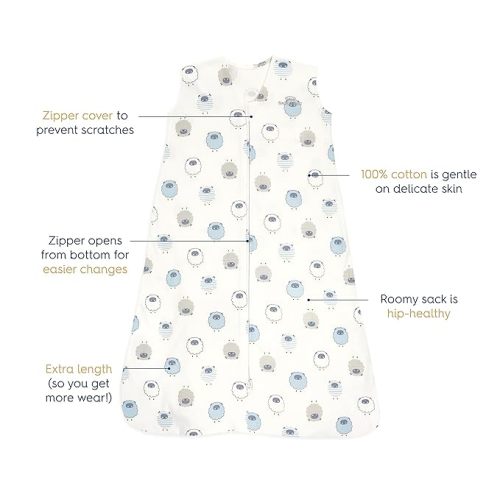 HALO Sleepsack, 100% Cotton Wearable Blanket, Swaddle Transition Sleeping Bag, TOG 0.5, Sleepy Sheep, Large, 12-18 Months - Large (Pack of 1)