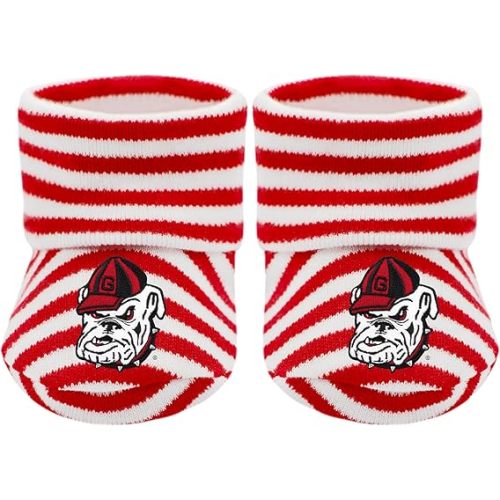 Creative Knitwear College Baby Striped Bootie Sock - Team Logo, Multiple Colors, Unisex (Newborn - 6 Months)