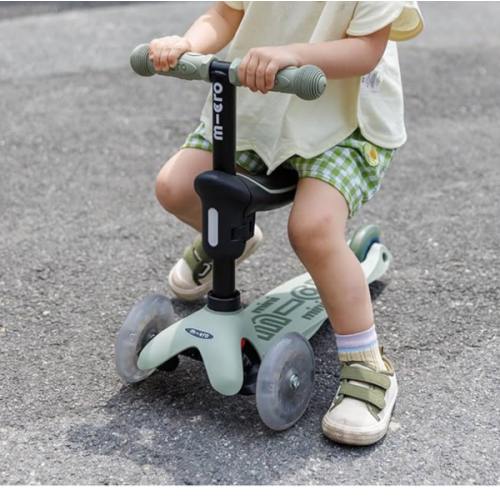 Micro Kickboard | Mini Rock & Go LED 6-in-1 Toddler Scooter & Rocker for Ages 1–6 | Convertible Ride-On, Rocker & Scooter | Motion-Activated PU LED Wheels | Adjustable T-Bar | Swiss Design