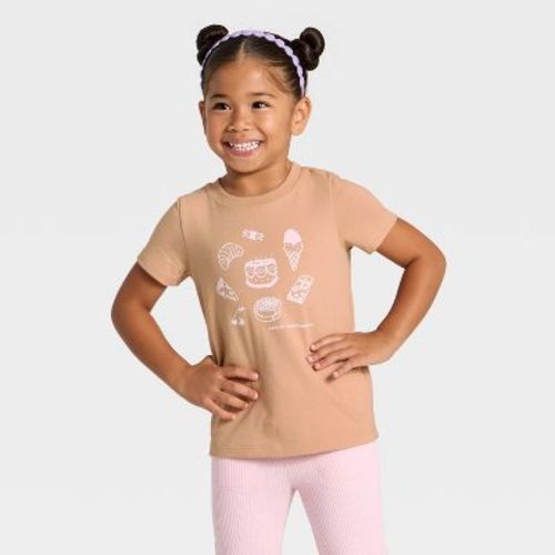Toddler Girls' Short Sleeve Snack Connoisseur Graphic T-Shirt - Cat & Jack™ Light Brown