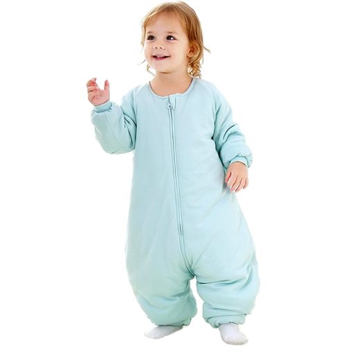 RESTCLOUD Baby Sleep Bag with Feet Winter, Wearable Blanket with Legs, Sack for Toddler Thicken 2.5 TOG (Blue, 2T-4T Year)