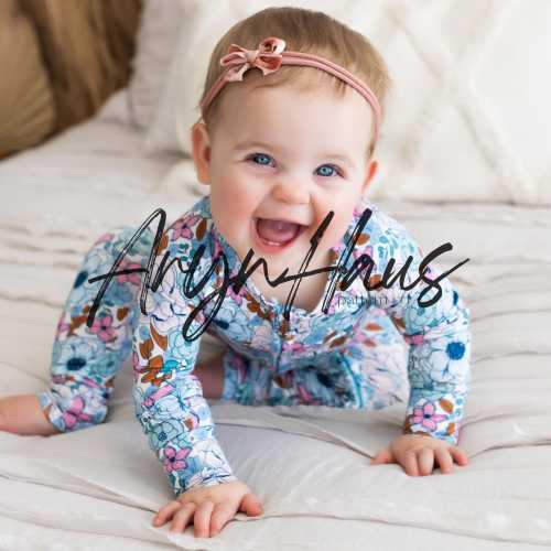 Bamboo Baby Footie Pajamas: Floral Print Newborn Sleepwear