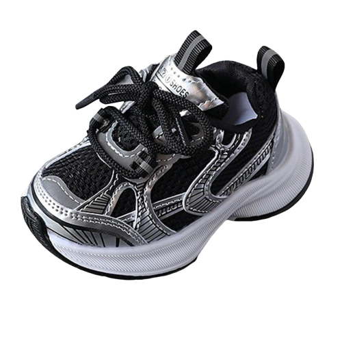 adviicd Toddler Boys and Girls Sneakers Adjustable Shoes for Kids (Black,12-8 Months)