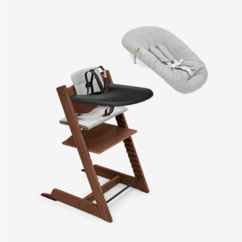 Stokke Tripp Trapp Newborn High Chair: Oak Warm Brown / Vanilla