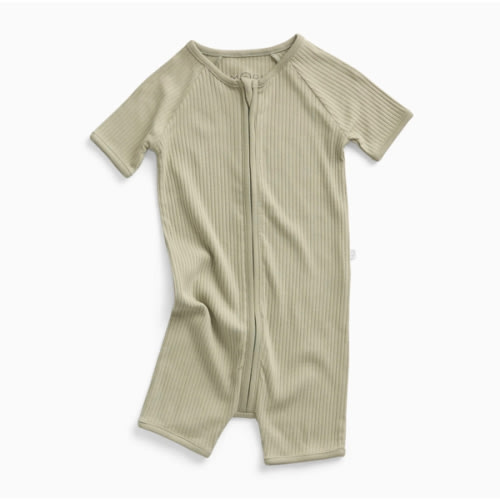 Ribbed Zip Summer Sleepsuit Ribbed Sage / 0 - 3 M