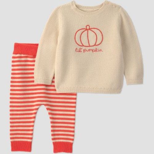 Carter's Just One You® Baby 2pc Pumpkin Long Sleeve Sweater and Pants Set - Orange/Ivory 3M