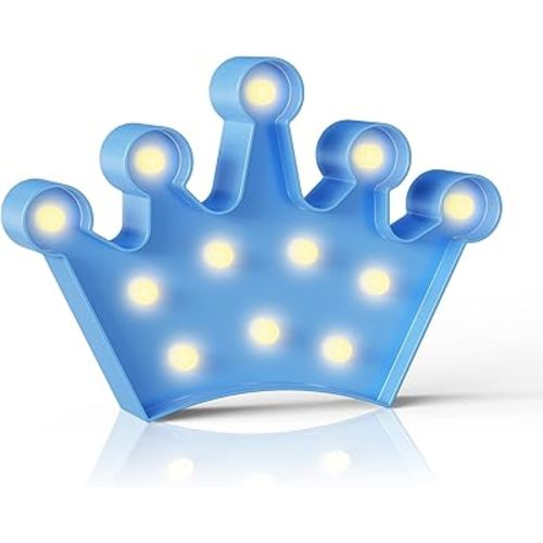 Blue Crown Decor, Princess Decor for Girls Room, Princess Party Decorations, Birthday Decorations, Battery Powered Night Light for Girls