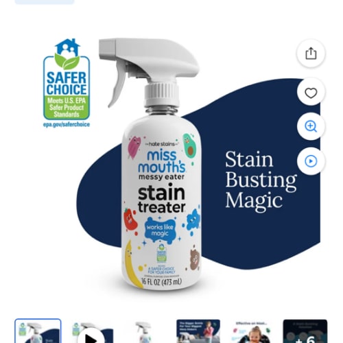 Miss Mouth's Messy Eater Stain Treater Spray - 4oz 2 Pack Stain Remover - Newborn & Baby Essentials - No Dry Cleaning Food, Grease, Coffee Off Laundry, Underwear, Fabric