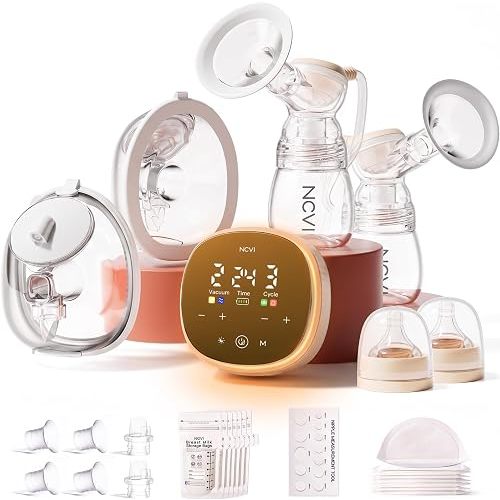 NCVI Electric Breast Pump, 2-in-1 Wearable & Bottle Breast Pump with Micro-Vibration Comfort, 4 Modes 9 Levels, 4400mAh Rechargeable Hands-Free Portable Pump for Home, Work & Travel
