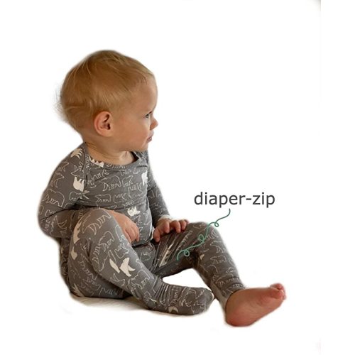 GUNAMUNA Baby Convertible Pajama, Footie Romper Sleeper with Diaper Zipper for Easy Changing - Bears - 0-3 Months